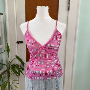 Mesh lipstick tank top